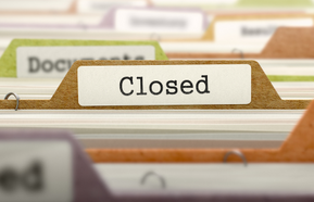 'Closed' on File Label in Multicolor Card Index