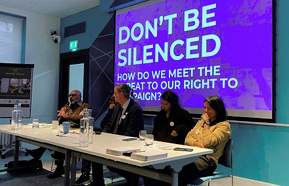 L to R: Asad Rehman, Danny Sriskandarajah, Paul Parker, Shabna Begum and Areeba Hamid