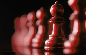 Pawns on a chessboard