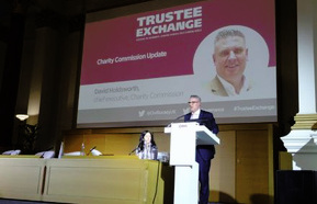 David Holdsworth gives a speech at Trustee Exchange conference