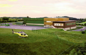 Architect’s impression of the new base for the Air Ambulance Service in Catthorpe