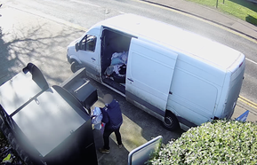 Thieves stealing from clothes banks