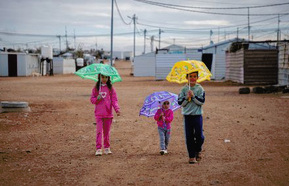 Children at Zaatari refugee camp in Jordan. 