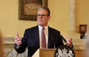 Keir Starmer addressing civil society leaders in Downing Street