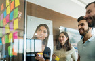 Four people in meeting