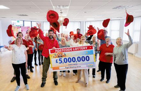 People's Postcode Lottery cheque reveal. 