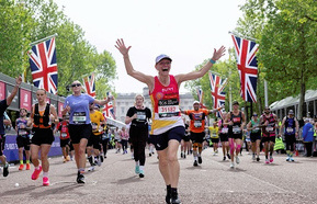 People finishing the London Marathon 2026