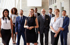 Staff team outside office